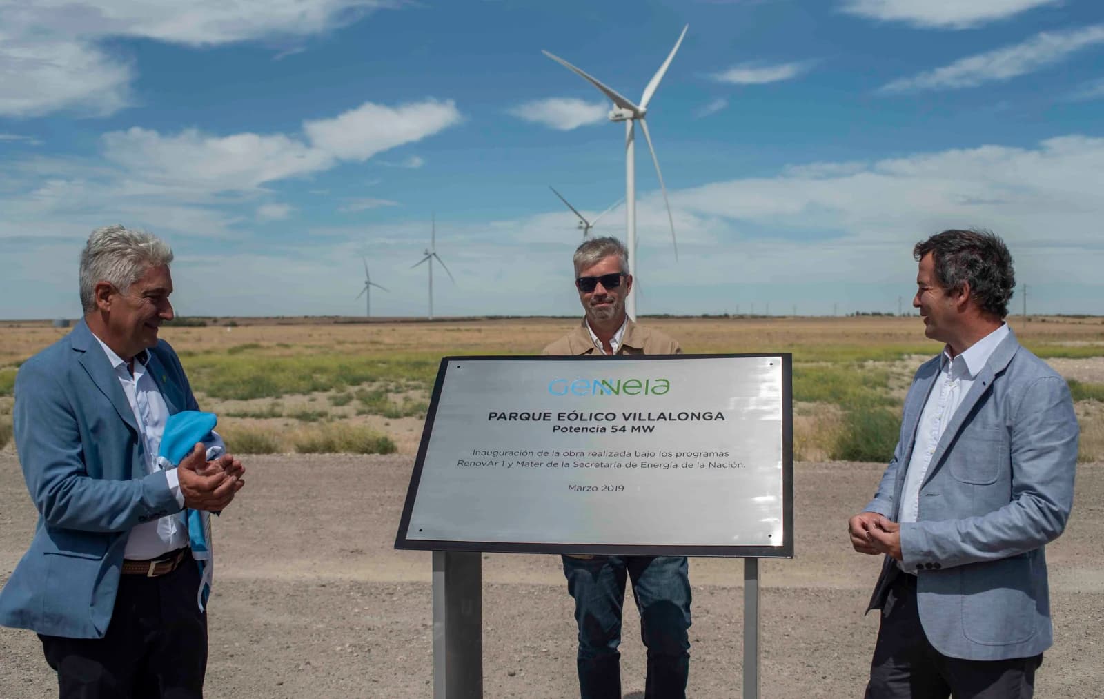 Con la presencia de autoridades, Genneia inauguró ayer el parque eólico villalonga en Buenos Aires