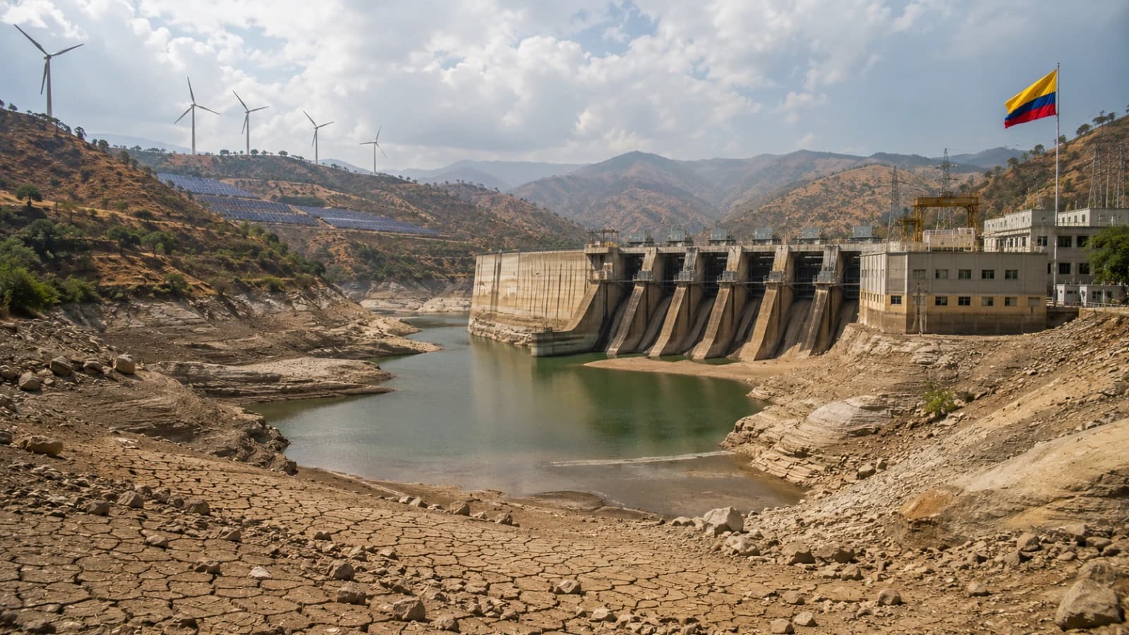 La demanda eléctrica colombiana ya registra picos de 262 GWh diarios, mientras las reservas hidráulicas cayeron de unos 120 a 60 o 70 días de abasteci